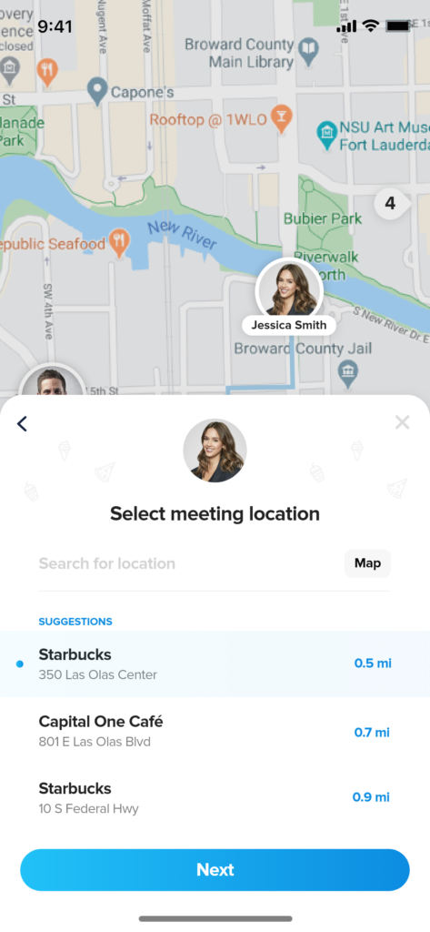 Suggested location nearby